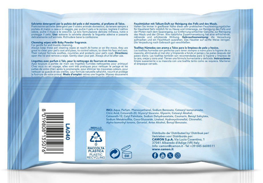 SALVIETTE DETERGENTI CAMON TALCO 40 PZ
