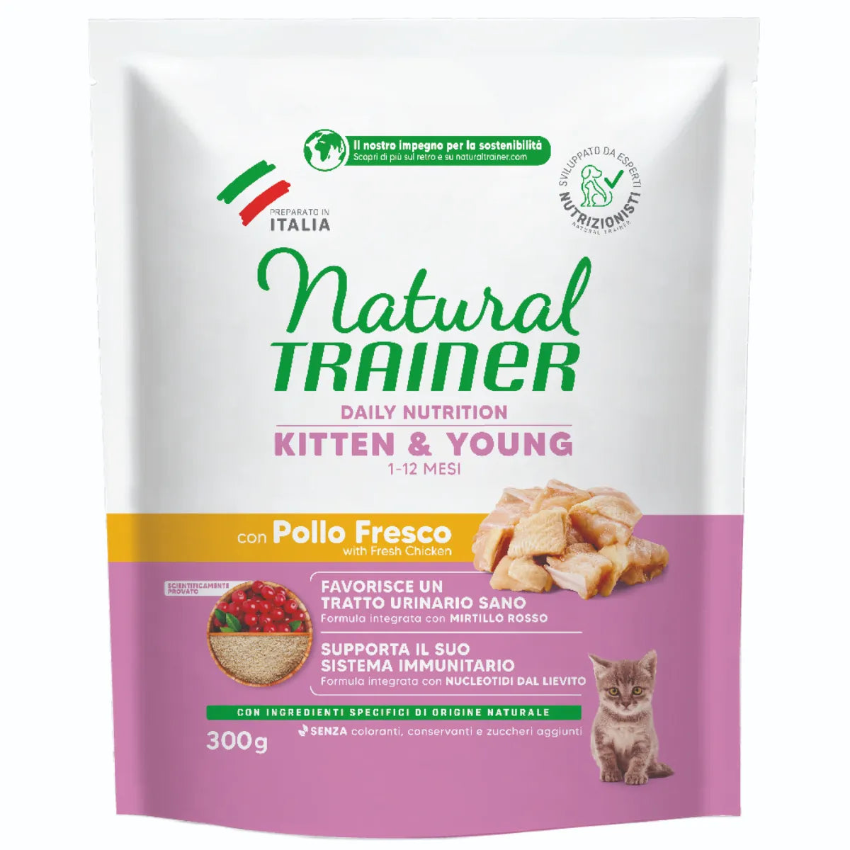 NATURAL TRAINER KITTEN 300 GR CON POLLO FRESCO