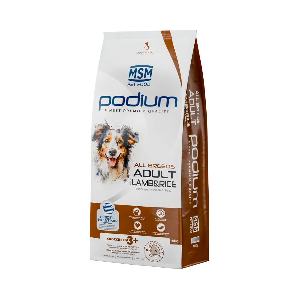 MSM PODIUM 14 KG ADULT MAIALE E MANZO CON B BIOTIC INTESTIMIX