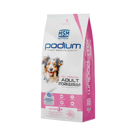 MSM PODIUM 14 KG ADULT MAIALE E MANZO CON B BIOTIC INTESTIMIX