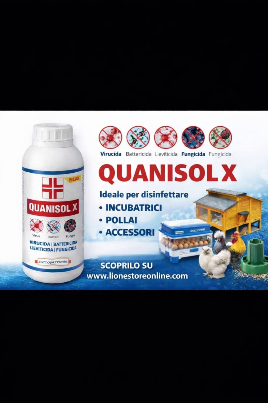 QUANISOL X 1 LT IGIENIZZANTE SANIFICANTE BATTERICIDA VIRUCIDA FUNGICIDA